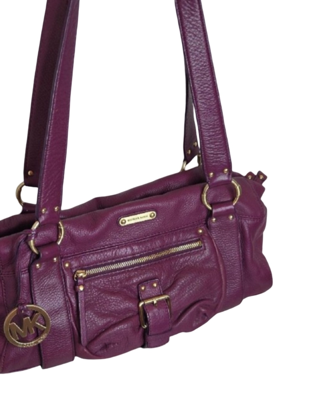 Michael Kors Plum Leather Shoulder Bag Purse Satchel Classic Authentic